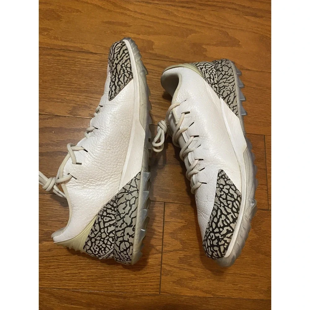 Nike Air Jordan ADG Golf Shoes White Cement Fire Red Men's Size 10.5 AR7995-100